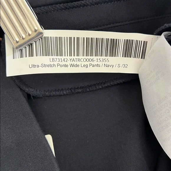 New Quince Ultra Stretch Wide Leg Pants Navy Sz Small 32 Long - Picture 9 of 11